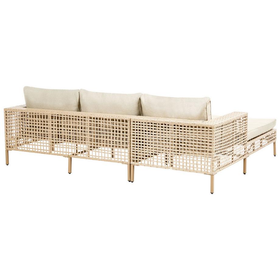 Beliani Set lounge pour jardin en Polyrotin Boho CALASETTA  