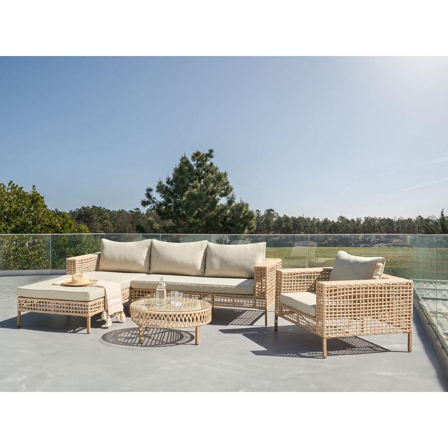Beliani Set lounge pour jardin en Polyrotin Boho CALASETTA  