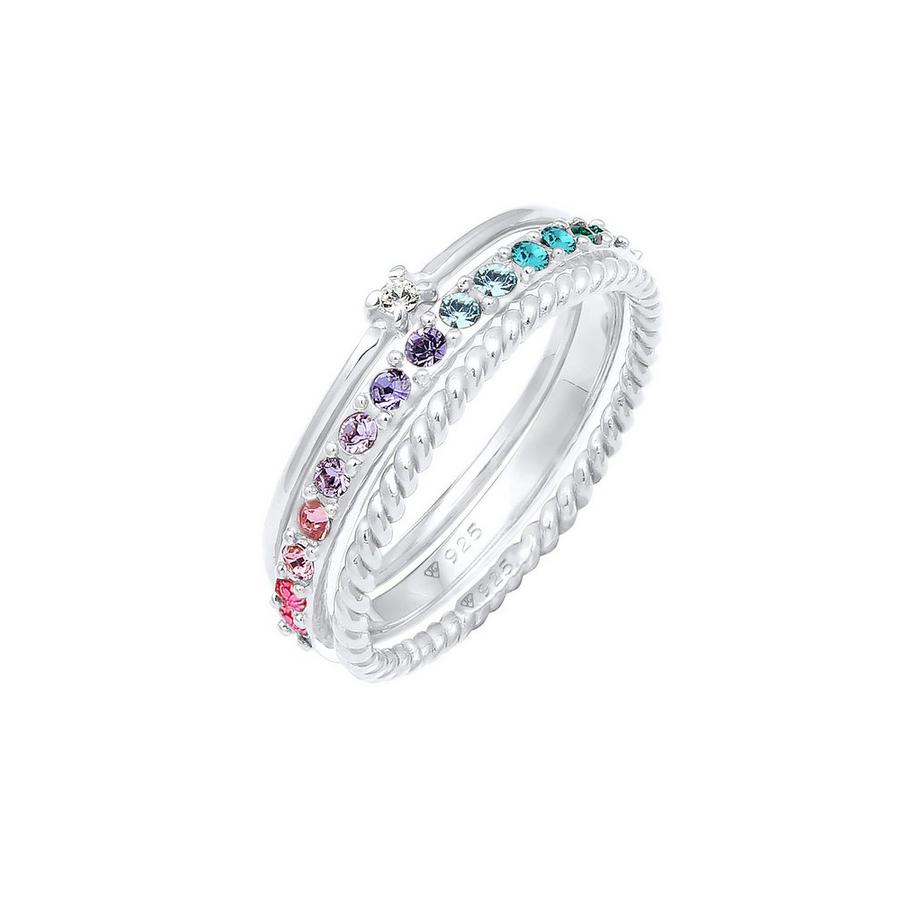 Bague Set De 3 Cristaux Arc-En-Ciel