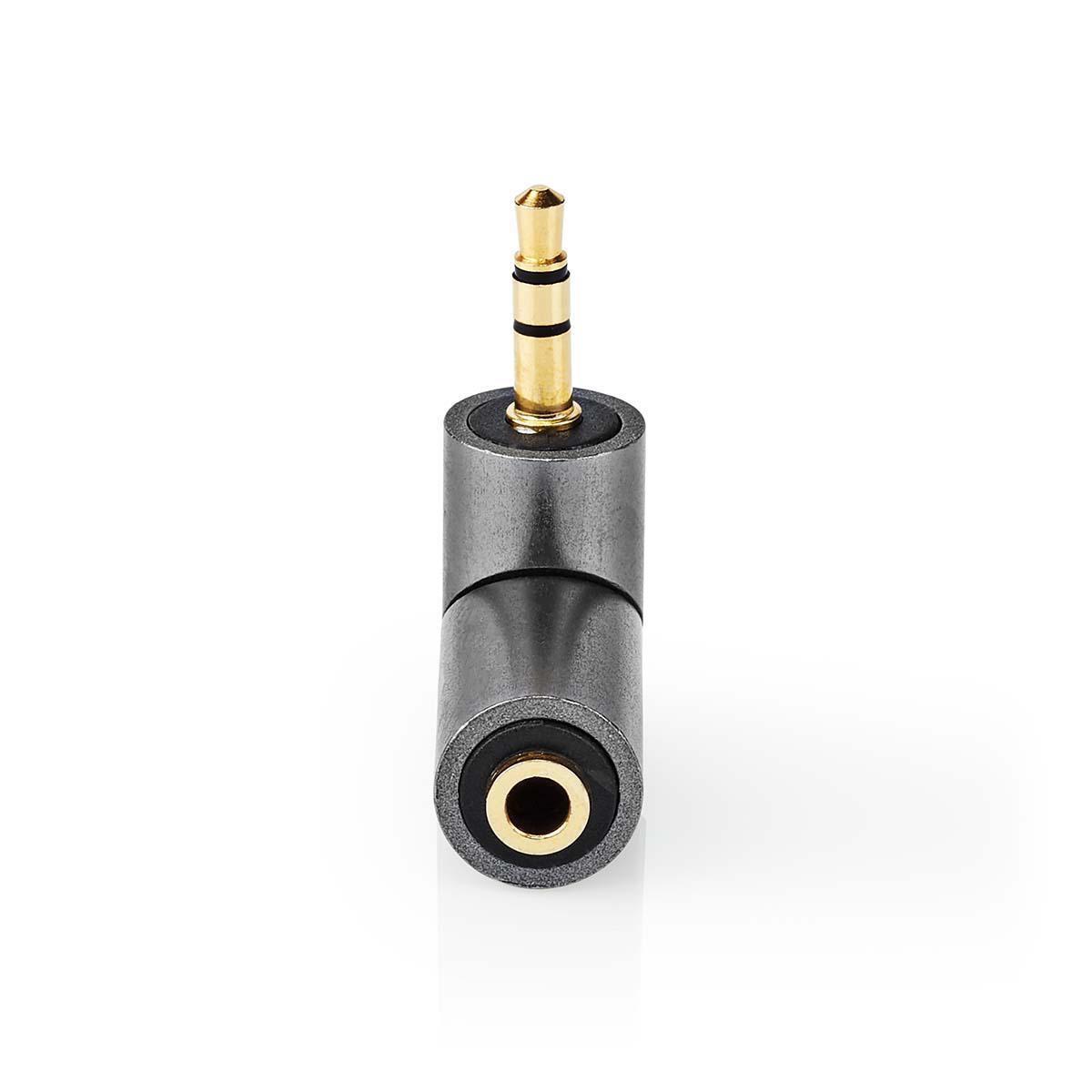 Nedis  Adattatore audio stereo | 3,5 mm maschio | 3,5 mm femmina | placcato oro | diritto | metallo | grigio con metallo / oro | 1 pz. | Scatola di cartone con finestra coperta 