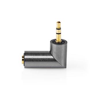 Nedis  Adattatore audio stereo | 3,5 mm maschio | 3,5 mm femmina | placcato oro | diritto | metallo | grigio con metallo / oro | 1 pz. | Scatola di cartone con finestra coperta 