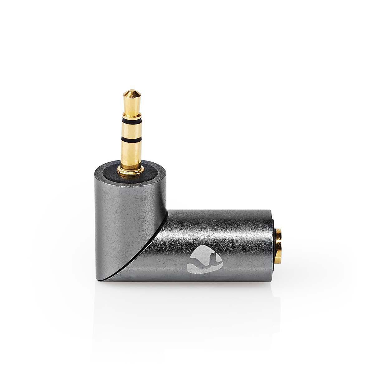 Nedis  Adattatore audio stereo | 3,5 mm maschio | 3,5 mm femmina | placcato oro | diritto | metallo | grigio con metallo / oro | 1 pz. | Scatola di cartone con finestra coperta 
