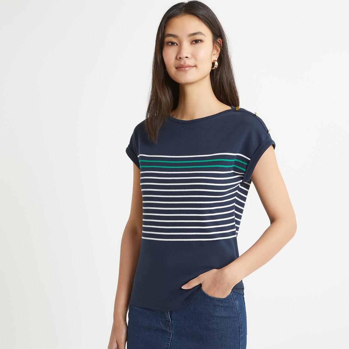 Image of Gestreiftes T-shirt Damen Blau 46