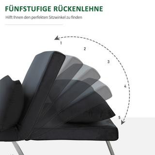 Northio Fauteuil-Lit, Canapé-Lit 2 En 1, Chaise Pliante Avec Dossier Réglable, Coussin, Lit D'Appoint Pouvant Supporter Jusqu'À 120 Kg, Noir  