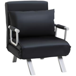 Northio Fauteuil-Lit, Canapé-Lit 2 En 1, Chaise Pliante Avec Dossier Réglable, Coussin, Lit D'Appoint Pouvant Supporter Jusqu'À 120 Kg, Noir  
