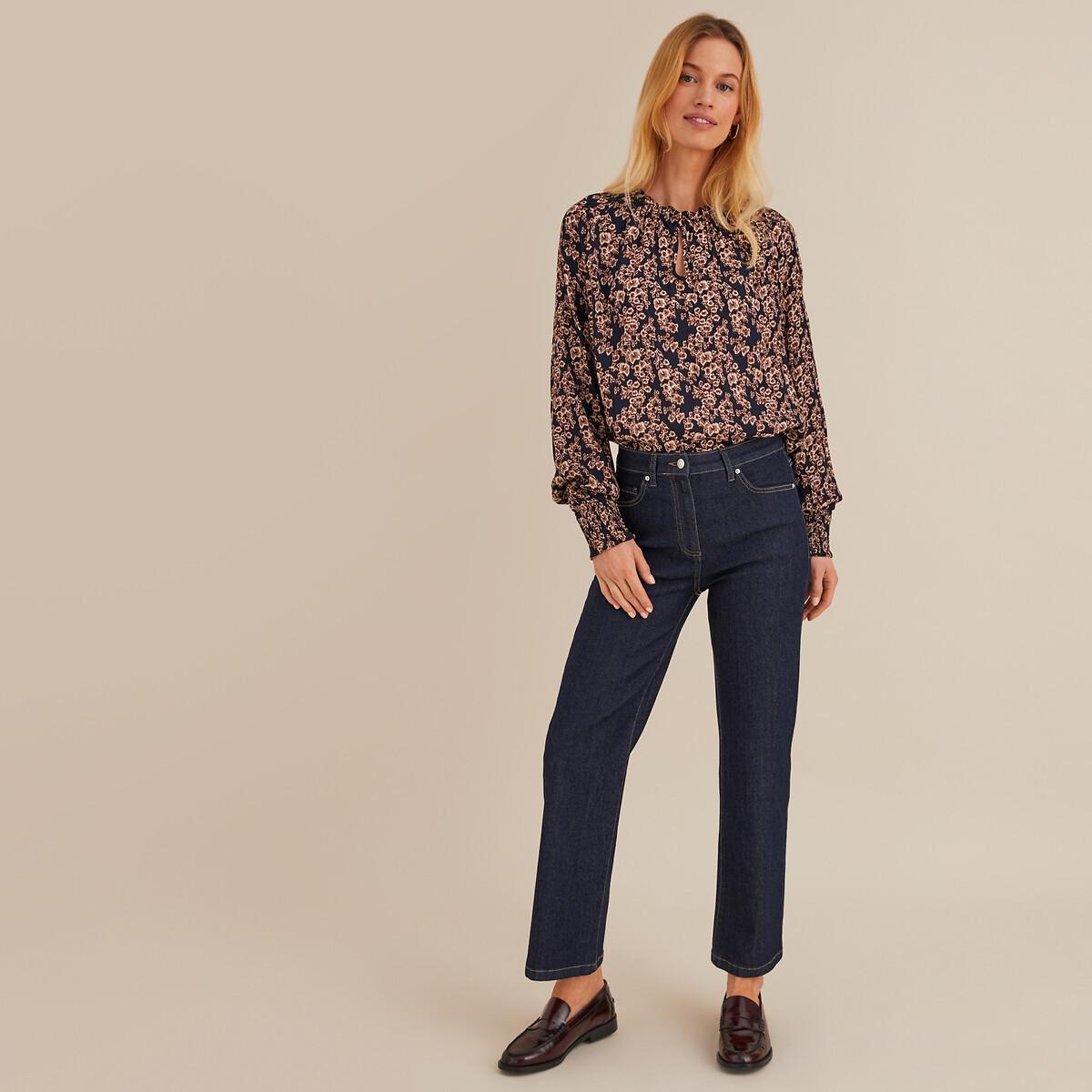 La Redoute Collections  Langärmelige Bluse mit Blumenmuster & rundem Ausschnitt 