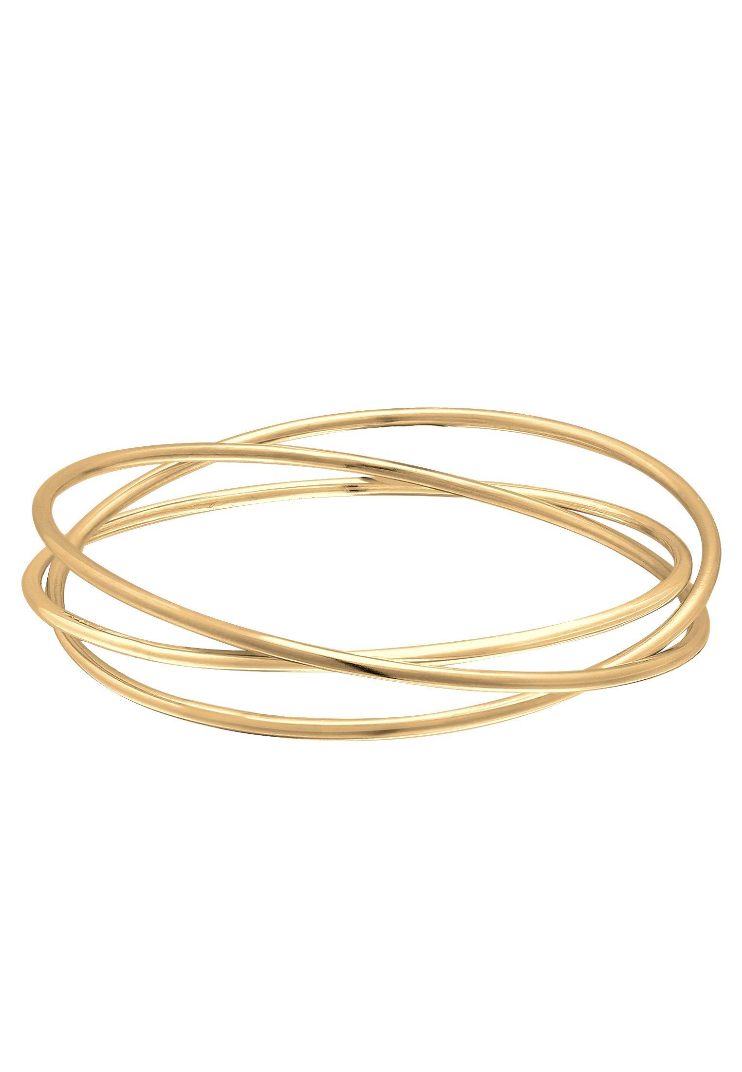 Image of Armband Armreif Dreifach Triple Verschlungen Damen Gold 19cm