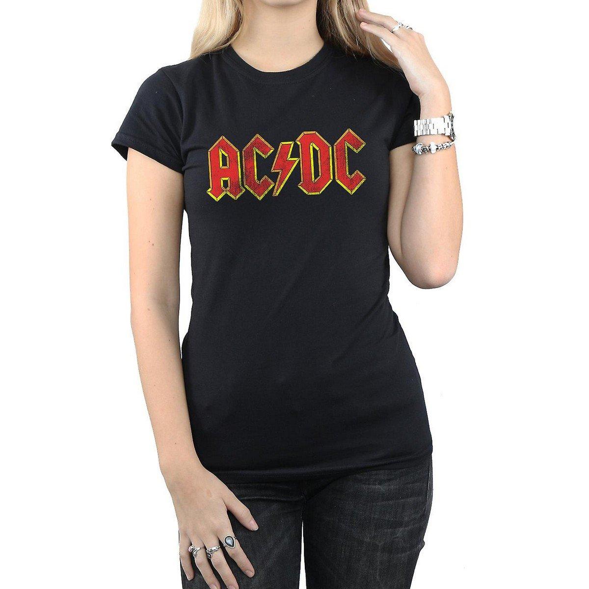 Image of Acdc Distressed Tshirt Damen Schwarz S