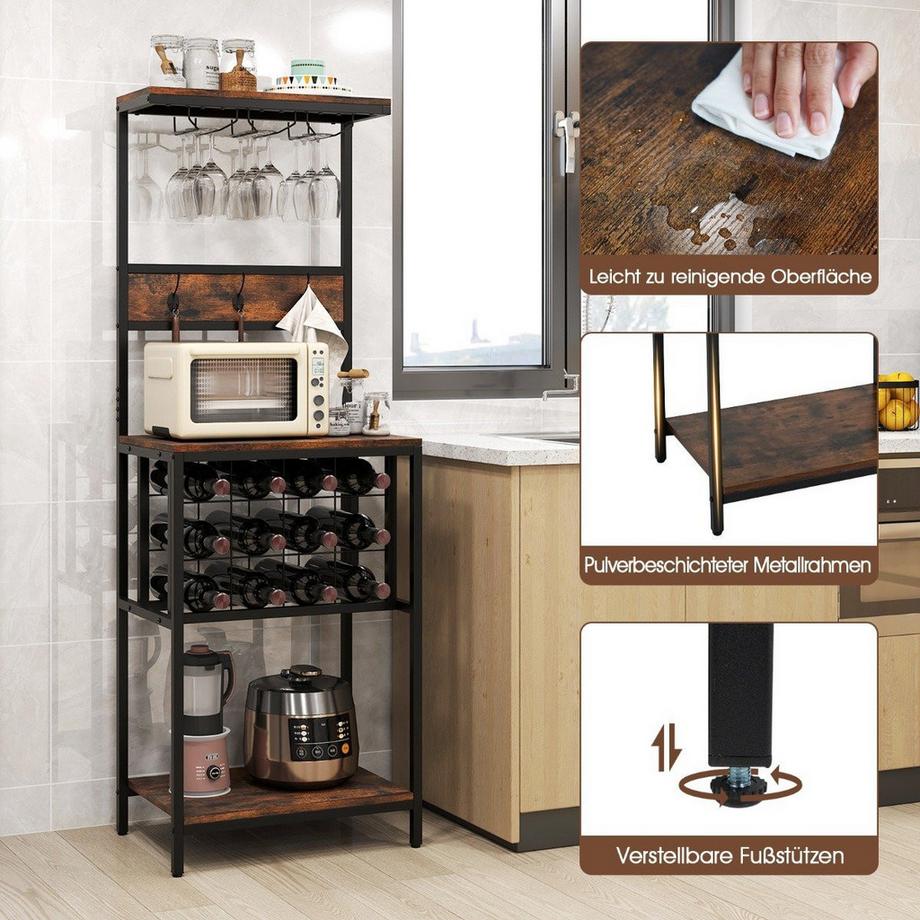 Northix Weinregal mit Glashaltern  