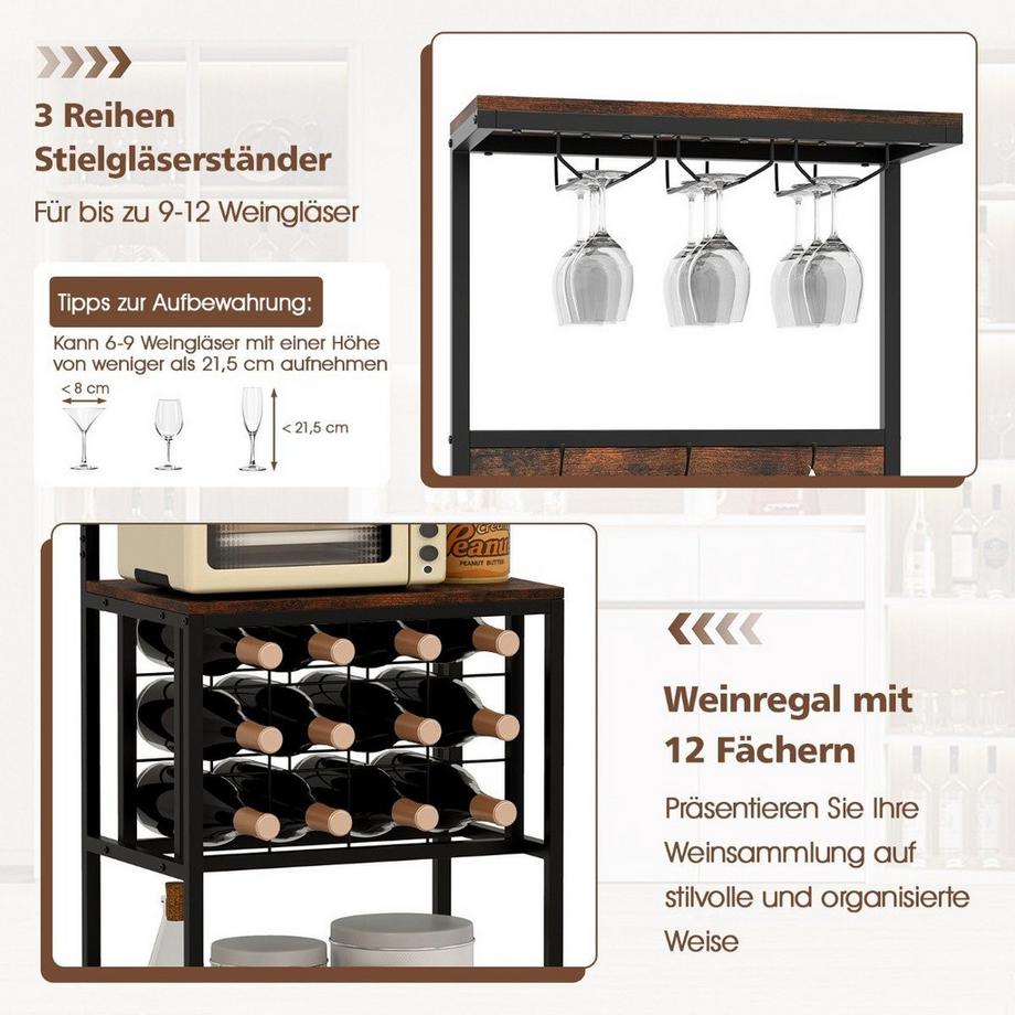 Northix Weinregal mit Glashaltern  