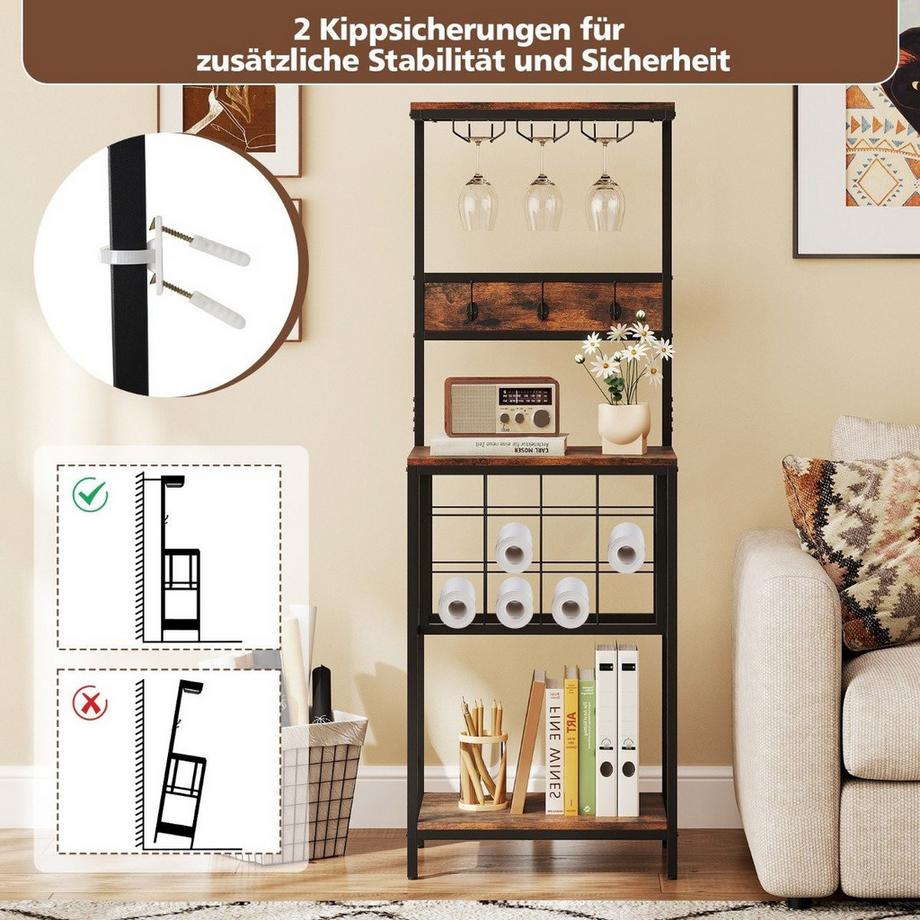 Northix Weinregal mit Glashaltern  