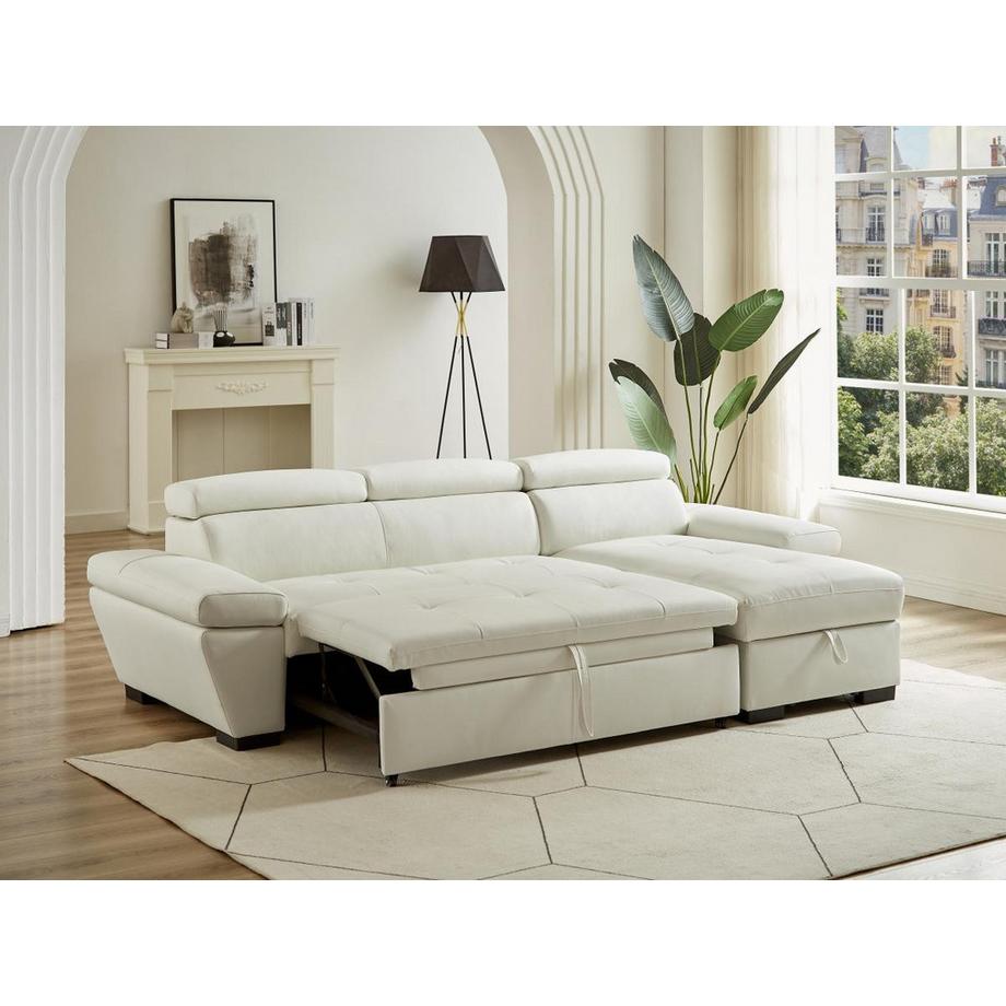 Vente-unique Canapé d'angle conible en cuir JONOVA Angle droit  