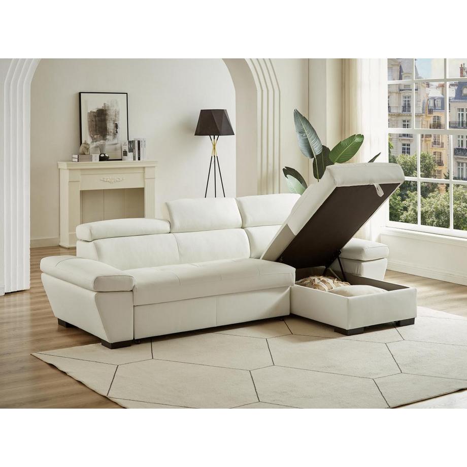 Vente-unique Canapé d'angle conible en cuir JONOVA Angle droit  