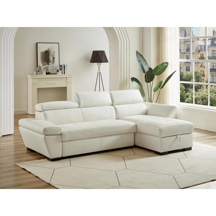 Vente-unique Canapé d'angle conible en cuir JONOVA Angle droit  