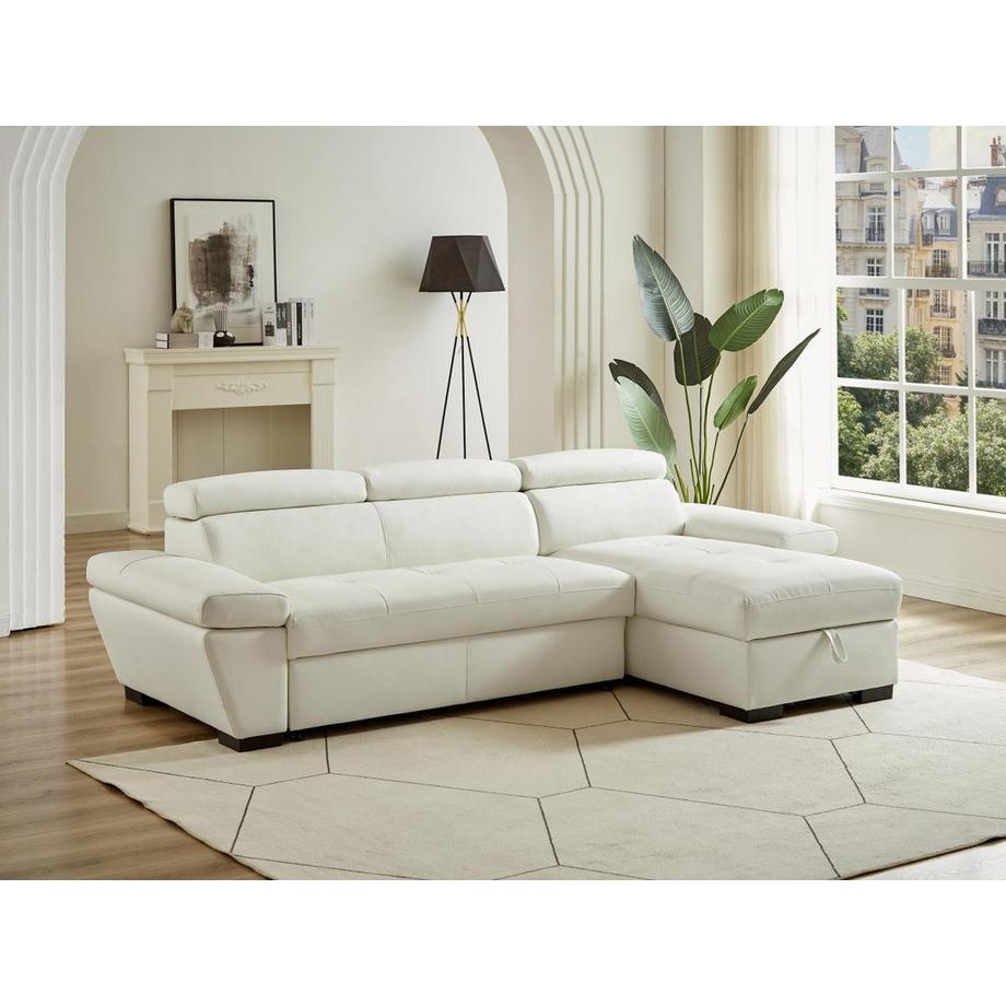 Vente-unique Canapé d'angle conible en cuir JONOVA Angle droit  