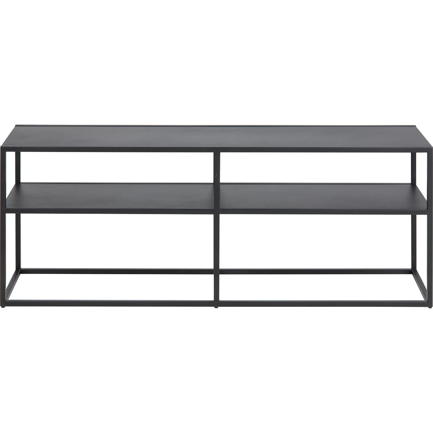 mutoni Tavolo TV Modern Line 1 ripiano in acciaio nero 120x30x46cm  