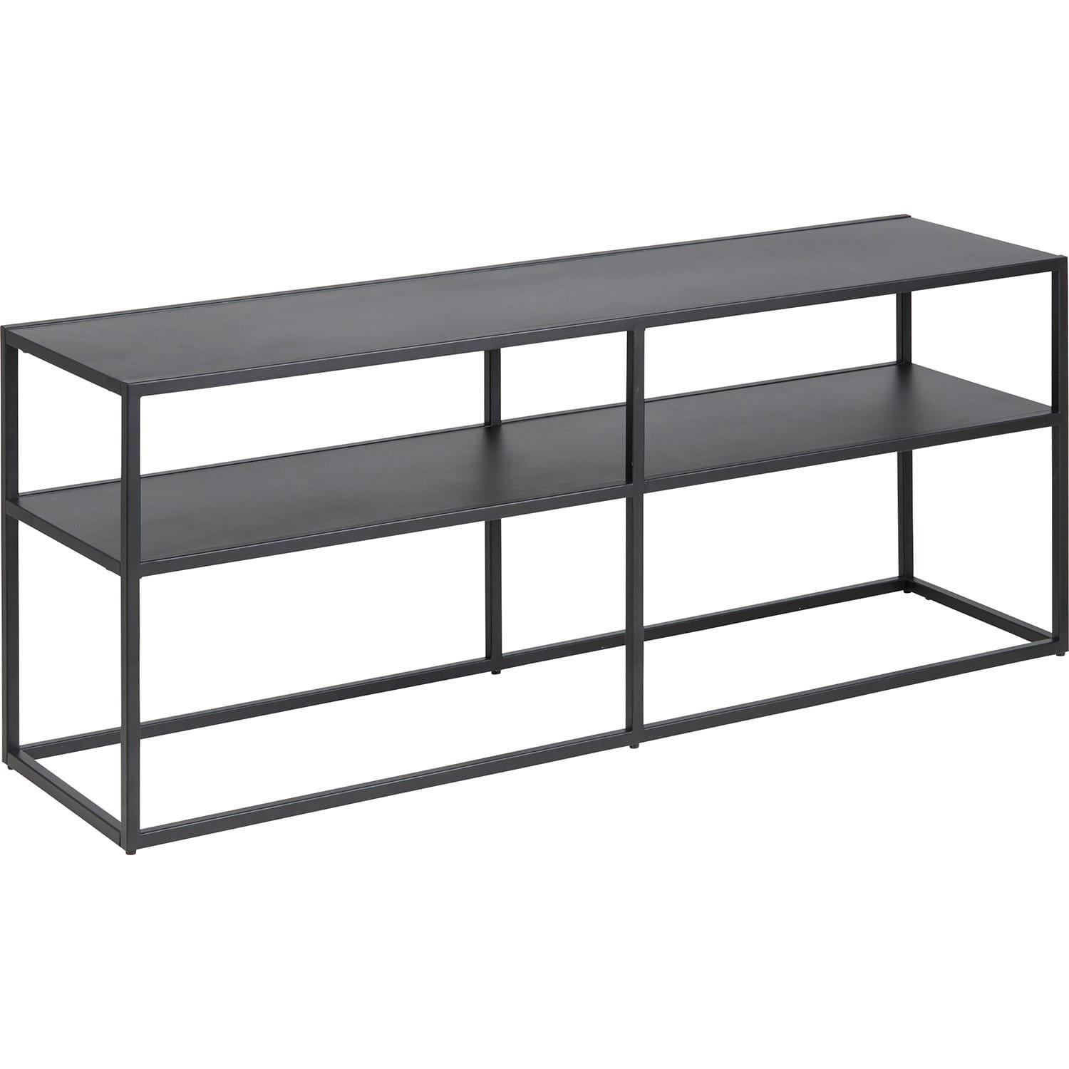 mutoni Tavolo TV Modern Line 1 ripiano in acciaio nero 120x30x46cm  