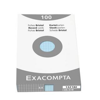 Exacompta Confezione 100 cartoncini bristol a quadretti non perforati 148x210mm  