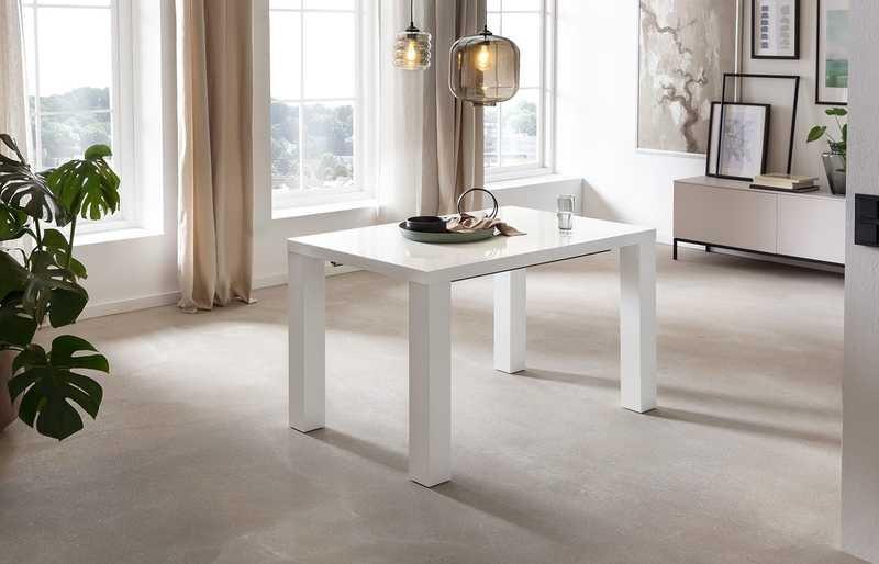 mutoni Table extensible haute brillance 120 / 240x80cm blanc  