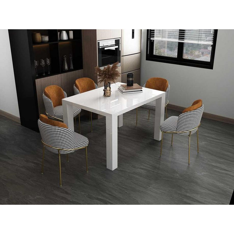 mutoni Table à rallonge haute brillance 120/240x80cm blanc  