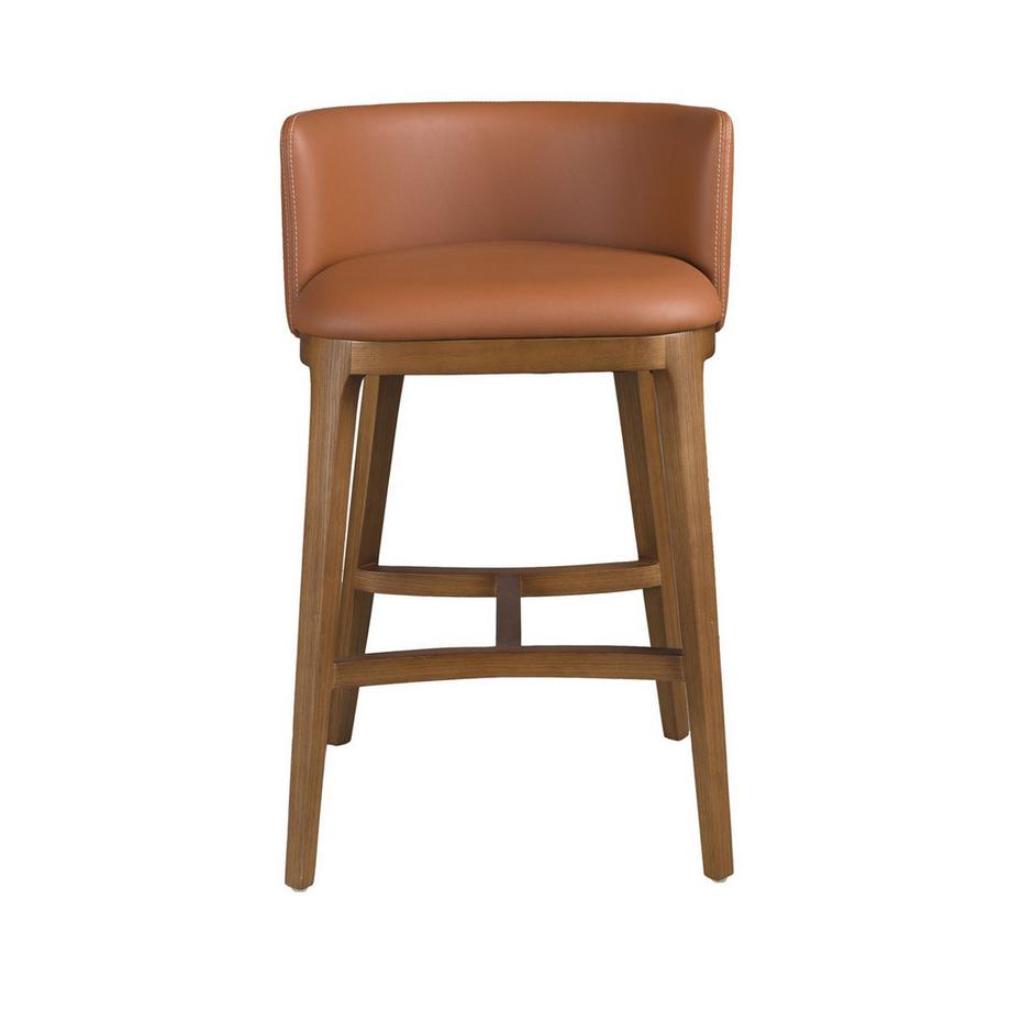 ANGEL CERDA Tabouret en simili cuir marron  