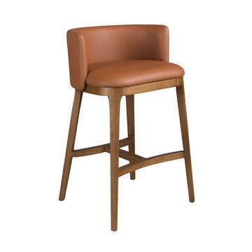 Tabouret en simili cuir marron