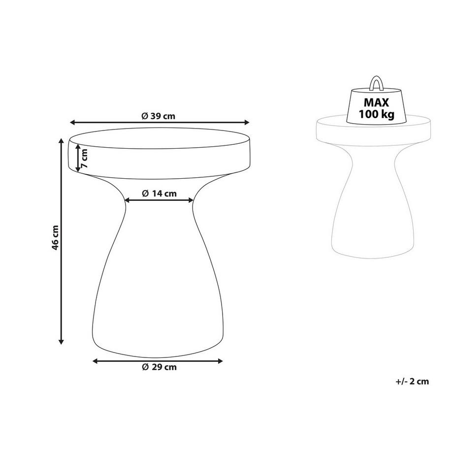 Beliani Beistelltisch aus Leichtbeton (MgO) Rustikal BIVIERE  