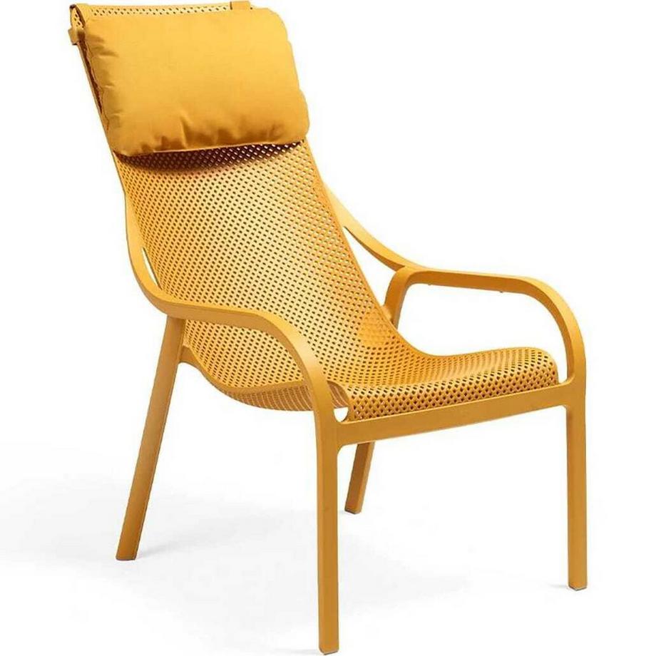 Coussin de dossier pour fauteuil de jardin Net Lounge jaune moutarde