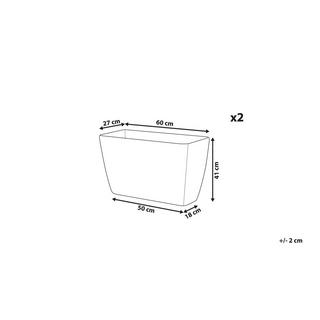 Beliani Set mit 2 Blumentöpfen aus Steingemisch Modern BARIS  