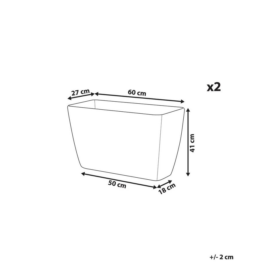 Beliani Set mit 2 Blumentöpfen aus Lehm-Faser-Mischung Skandinavisch BARIS  