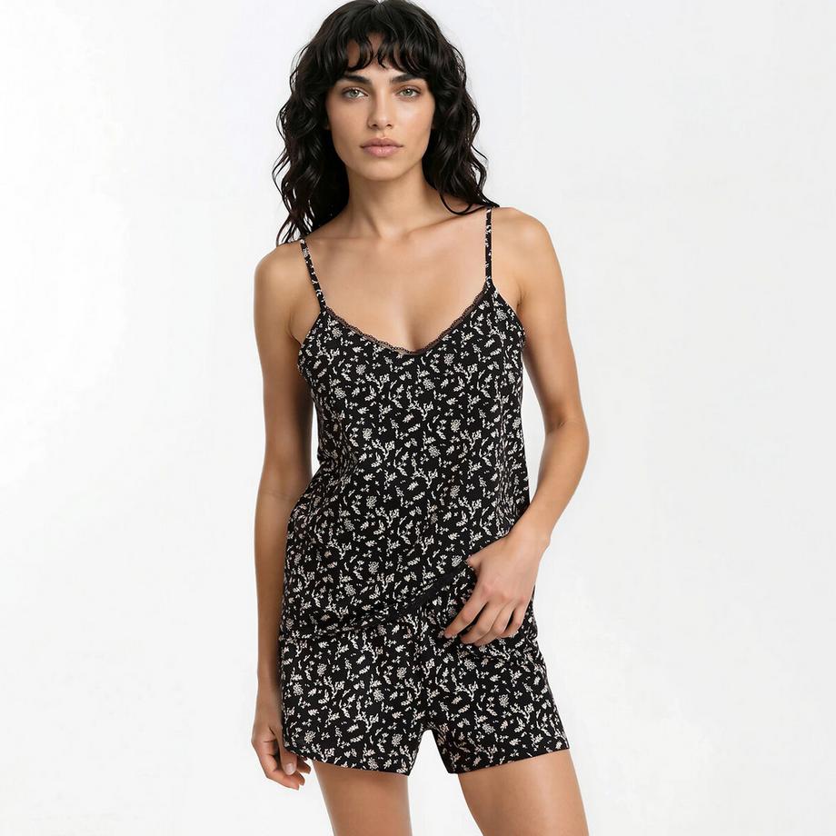 Pyjashorts mit Blumendruck