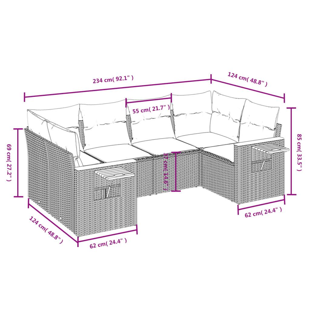 VidaXL set divano da giardino Polirattan  