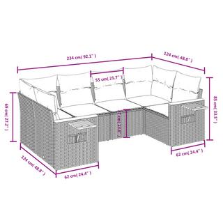 VidaXL set divano da giardino Polirattan  