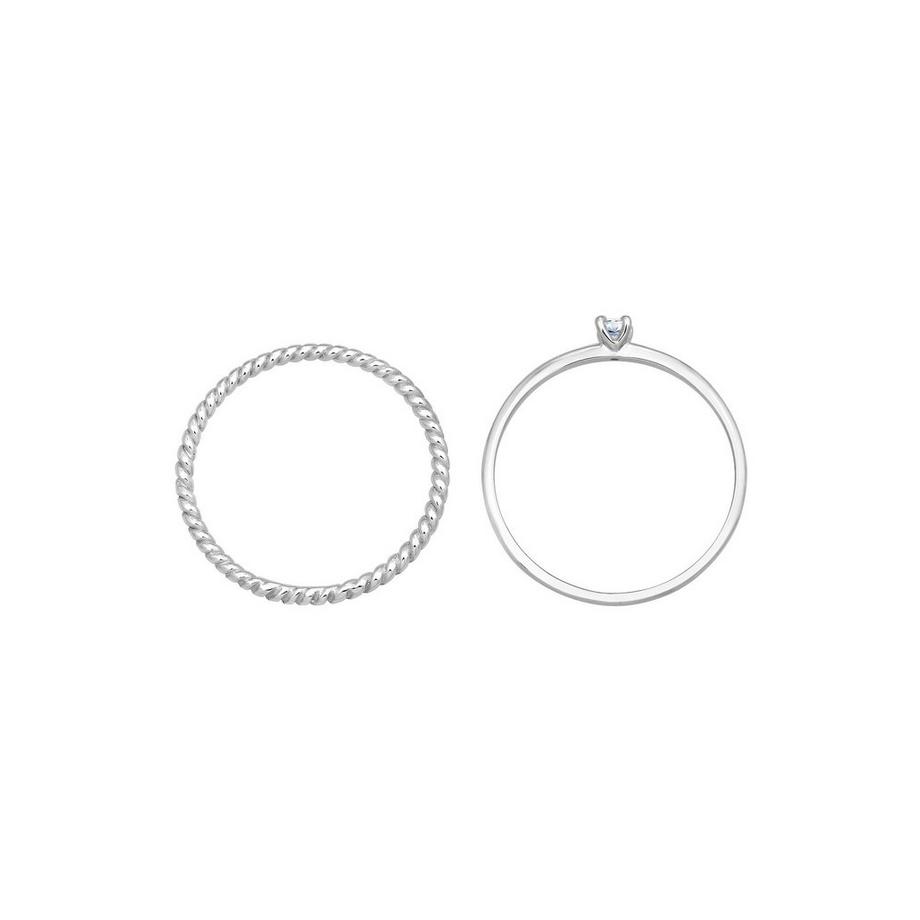 Elli  Ring Diamant (0.06 Ct) Solitär Bandring 585 Weißgold 