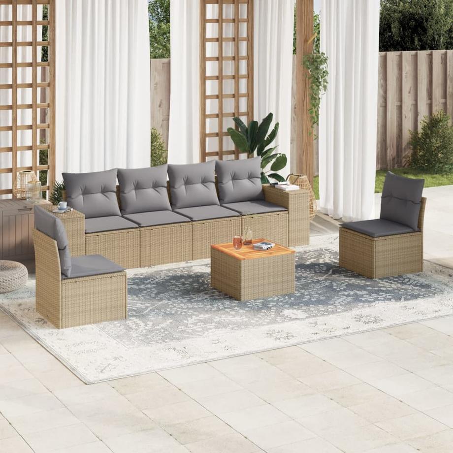 VidaXL Ensemble de canapés de jardin rotin synthétique  
