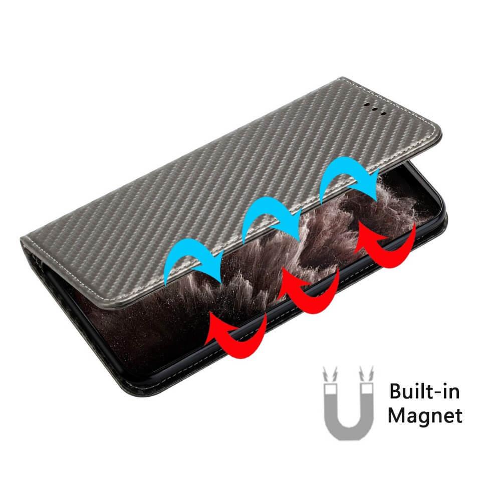 Cover-Discount  Galaxy S23 Ultra - Carbon Look Flip Case Cover nero 