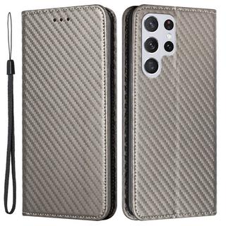 Cover-Discount  Galaxy S23 Ultra - Carbon Look Flip Case Cover nero 