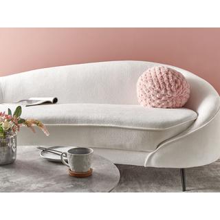 Beliani Coussin en Fourrure synthétique Moderne ROSEA  