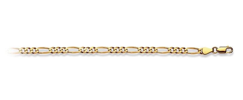 Image of Armband Figaro Gelbgold 750, 4.5mm, 21cm Damen Gelbgold 21cm