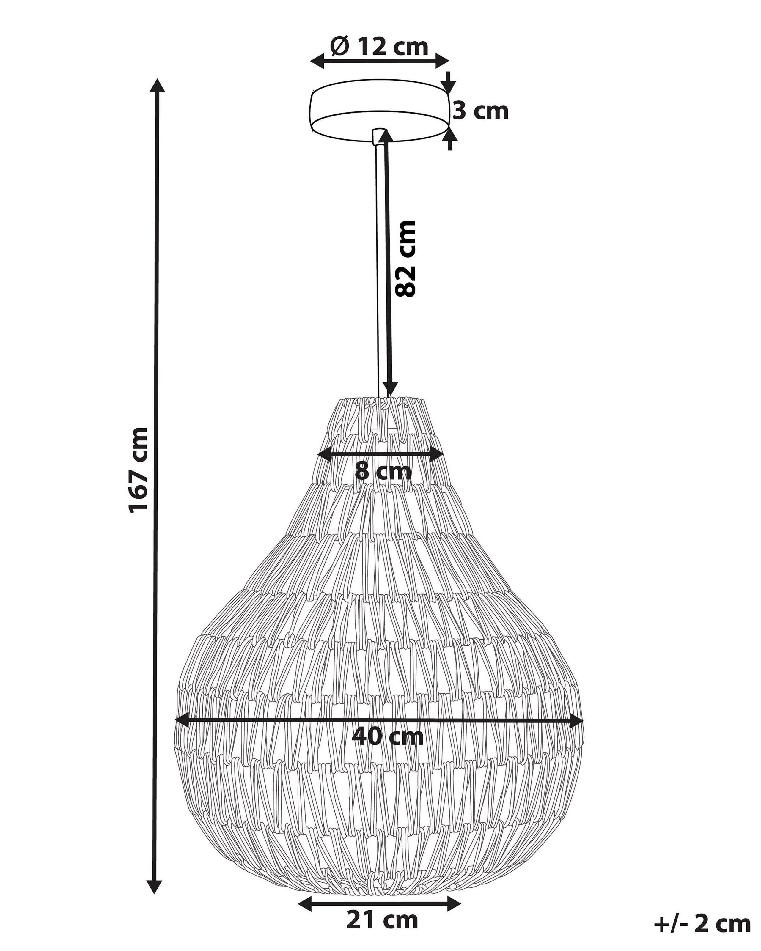 Beliani Lampe suspension en Corde en papier Boho MOLOPO  