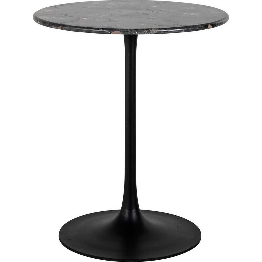 mutoni Table de bistrot Carlten marbre noir rond 65  