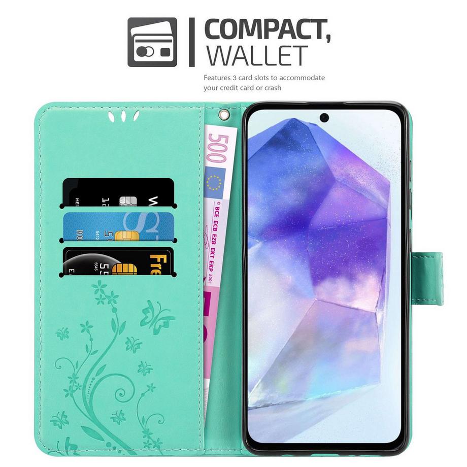 Cadorabo  Samsung Galaxy A55 Hülle mit Blumen Muster 
