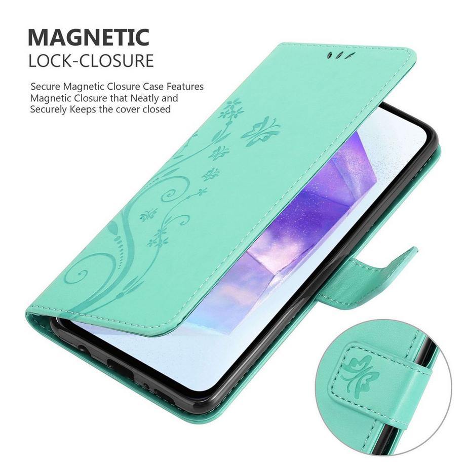 Cadorabo  Samsung Galaxy A55 Hülle mit Blumen Muster 