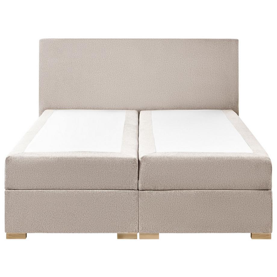 Beliani Lit boxspring avec rangement en Tissu Moderne MAJOR  