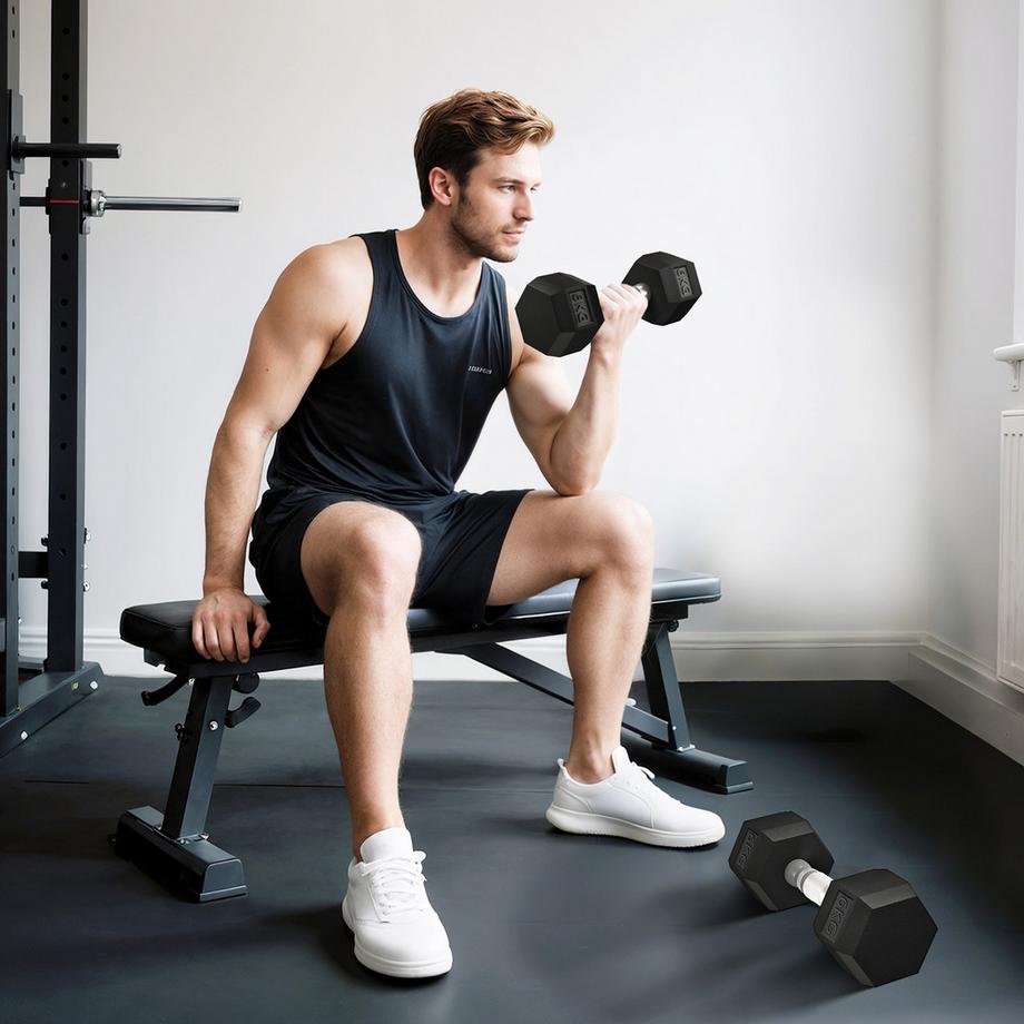 HOMCOM  haltère en caoutchouc 