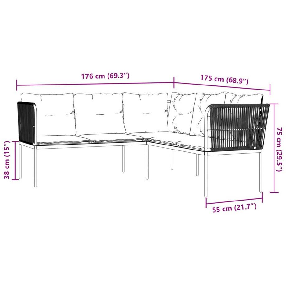 VidaXL Gartensofa stahl  