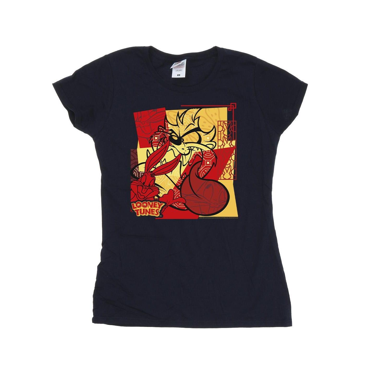 Image of Taz Bugs Rabbit New Year Tshirt Damen Marine XL