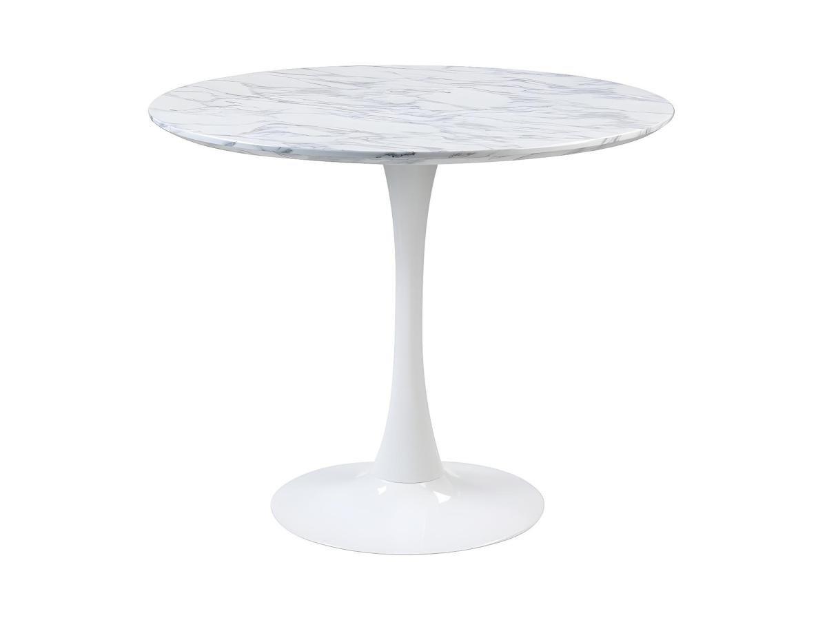 Vente-unique Table à  manger ronde MANAGA 4 cous MDF Effet Marbre  