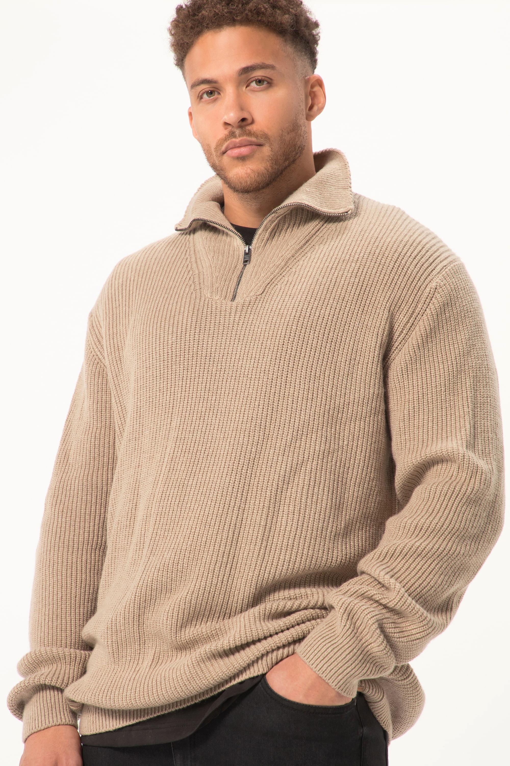 Sthuge  Pullover, Wollanteil, Stehkragen mit Zipper 