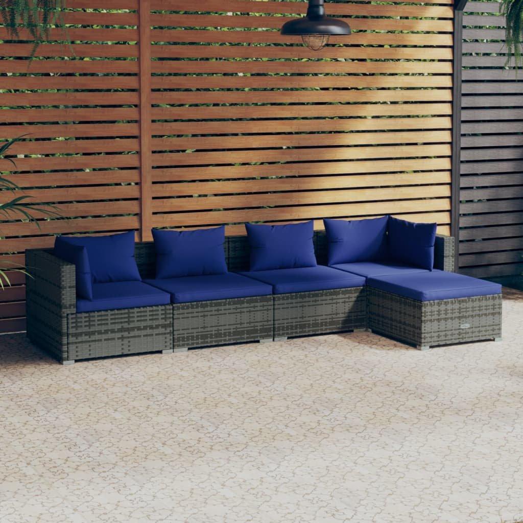 VidaXL set lounge giardino Polirattan  